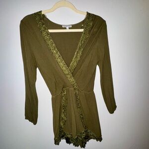 Charlotte Russe  Summer Ruffle Green Romper